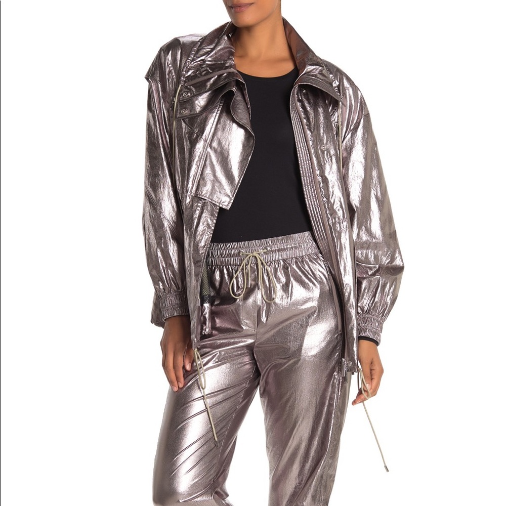 Jason Wu Metallic Foil Drawstring Jacket NWT
